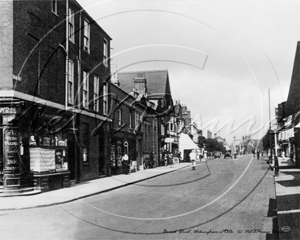 Broad Street at the junction of Market Place, Wokingham in Berkshire c1930s