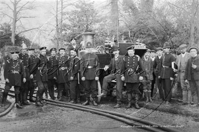 Fire Engine, Firemen, Policemen and local dignitaries from Wokingham in Berkshire c1900s