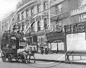 High Street, Kensington in London c1890s