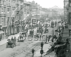 Queens Road with the Railway Station in the distance, Brighton in Sussex c1890s