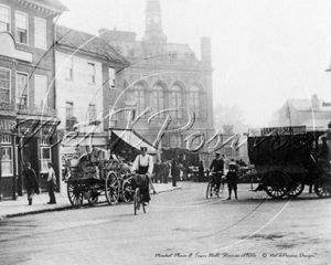 Market Place & Town Hall, Staines in Middlesex c1900s