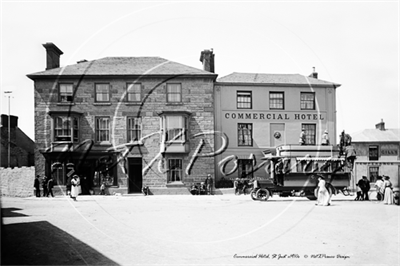 Picture of Cornwall - St Just, Commercial Hotel and shop with bus outside c1910s - N2684 