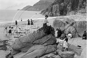 Picture of Cornwall - St Just, Girls outing on the beach c1900s - N2671