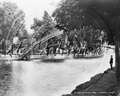 The Suspension Bridge and Embankment, Bedford in Bedfordshire c1900s