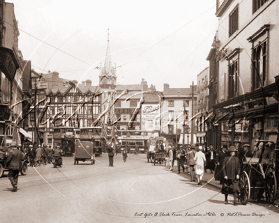 Picture of Leics - Leicester, Eastgate and The Clock Tower c1920s - N3202