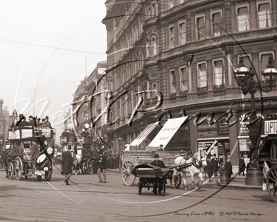 Charing Cross by Trafalgar Square in London c1890s