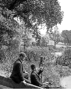 Picture of Misc - People, Two Victorian Men sitting by a Lake c1900s - N759