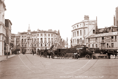 Picture of Sussex - Hastings, Albert Memorial and Taxi Rank c1900s - N3380