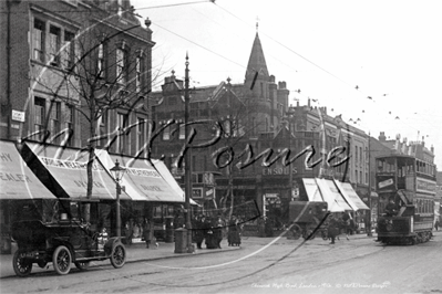 High Road by Gold Hawk Road with Youngs Corner, Chiswick in West London c1910s