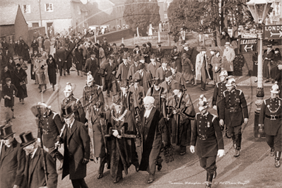 Picture of Berks - Wokingham, Street Procession by All Saints Church c1930s - N3506