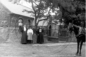 Picture of Cornwall - St Just, Local people outside Church c1900s - N3568