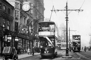 Lower Briggate, Leeds in Yorkshire c1900s