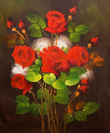 Picture of Flowers - Roses - Red Bunch - O006