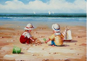 Picture of Seaside - Children with Bucket and Spade - O084