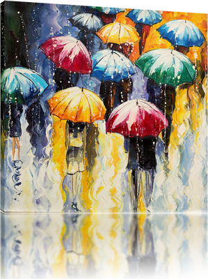 Picture of Cityscapes - Umbrella Crowd Scene - O014