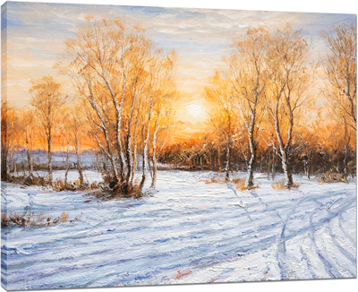 Picture of Landscapes - Snowy Dusk Countryside Scene - O041