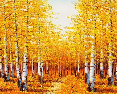 Picture of Landscapes - Golden Trees - O035