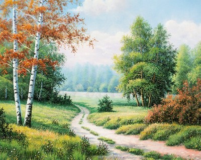 Picture of Landscapes - Country Path Scene - O039