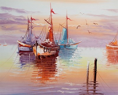 Picture of Seascapes - Fishing Boats - O081