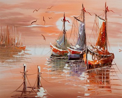 Picture of Seascapes - Fishing Boats - O080