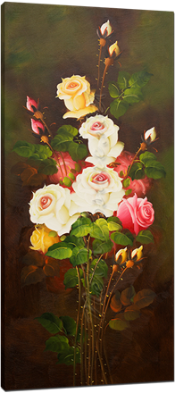 Picture of Flowers - Roses - Red, White & Yellow Tall Bunch - O018