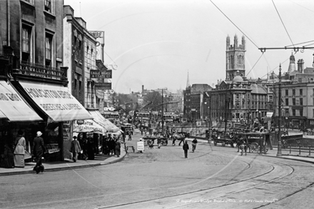 High Street, St Augustine's Bridge, Bristol in Avon c1900s