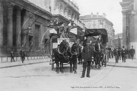 Policeman Standing outside The Bank of England in the City of London c1890s