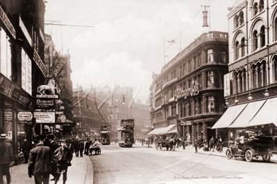 Boar Lane, Leeds in Yorkshire c1900s