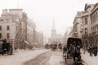 North side of Regent Street with Hansom Cabs in London c1890s