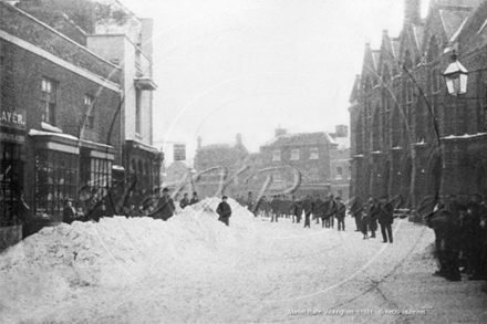 Picture of Berks - Wokingham, Market Place and Town Hall January 1881 - N4359