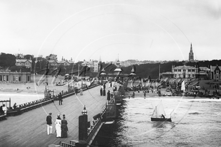 The Pier and Beach, Bournemouth in Dorset c1900s