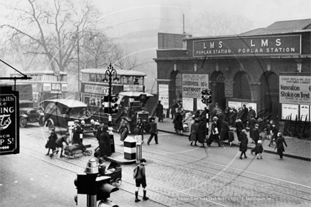 Poplar Station, East India Dock Road, Poplar in East London c1933