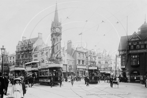 Picture of Leics - Leicester, High Street and Clock Tower c1900s - N4438