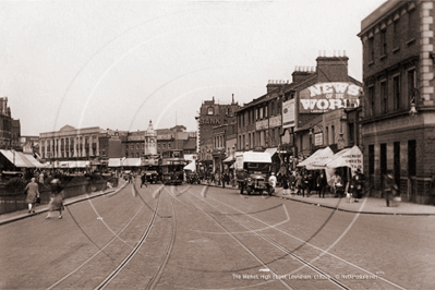 High Street from the Market, Lewisham in South East London c1920s