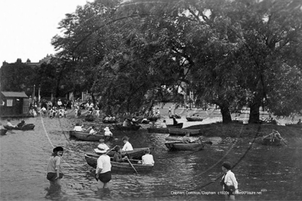 Boating Pond, Clapham Common in South West London c1920s