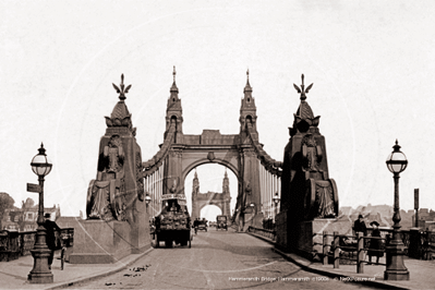 Hammersmith Bridge, Hammersmith in West London c1900s