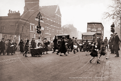 East India dock Road and Chrisp Street in East London c1933s