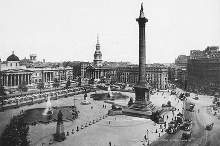 Picture of London - Trafalgar Square and entrance to The Strand c1890s - N5314